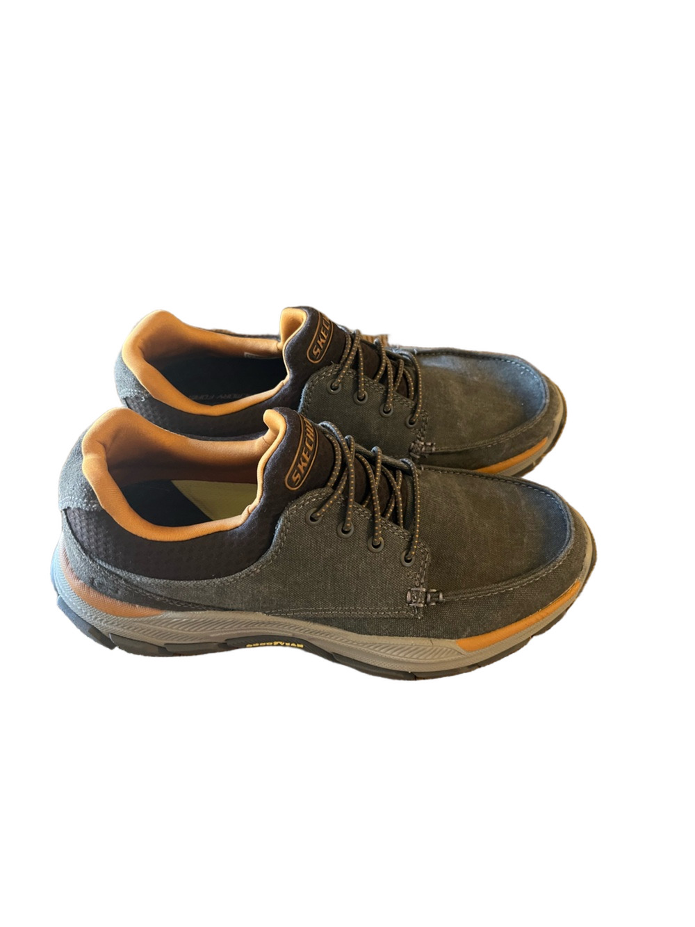 Gray Skechers Relaxed Fit Respected Loleto Canvas Shoes Men's 8